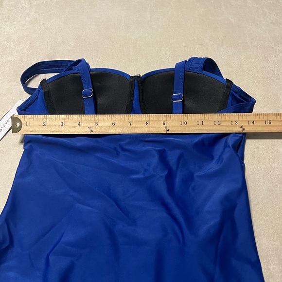Tahari Royal Blue Corset-Style One-Piece Bathing Suit. Women's Size L NEW! #9112 - Picture 10 of 12
